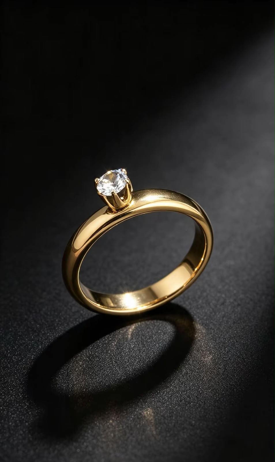 Anel solitário com pedra de zircônia - Dourado ou Prata