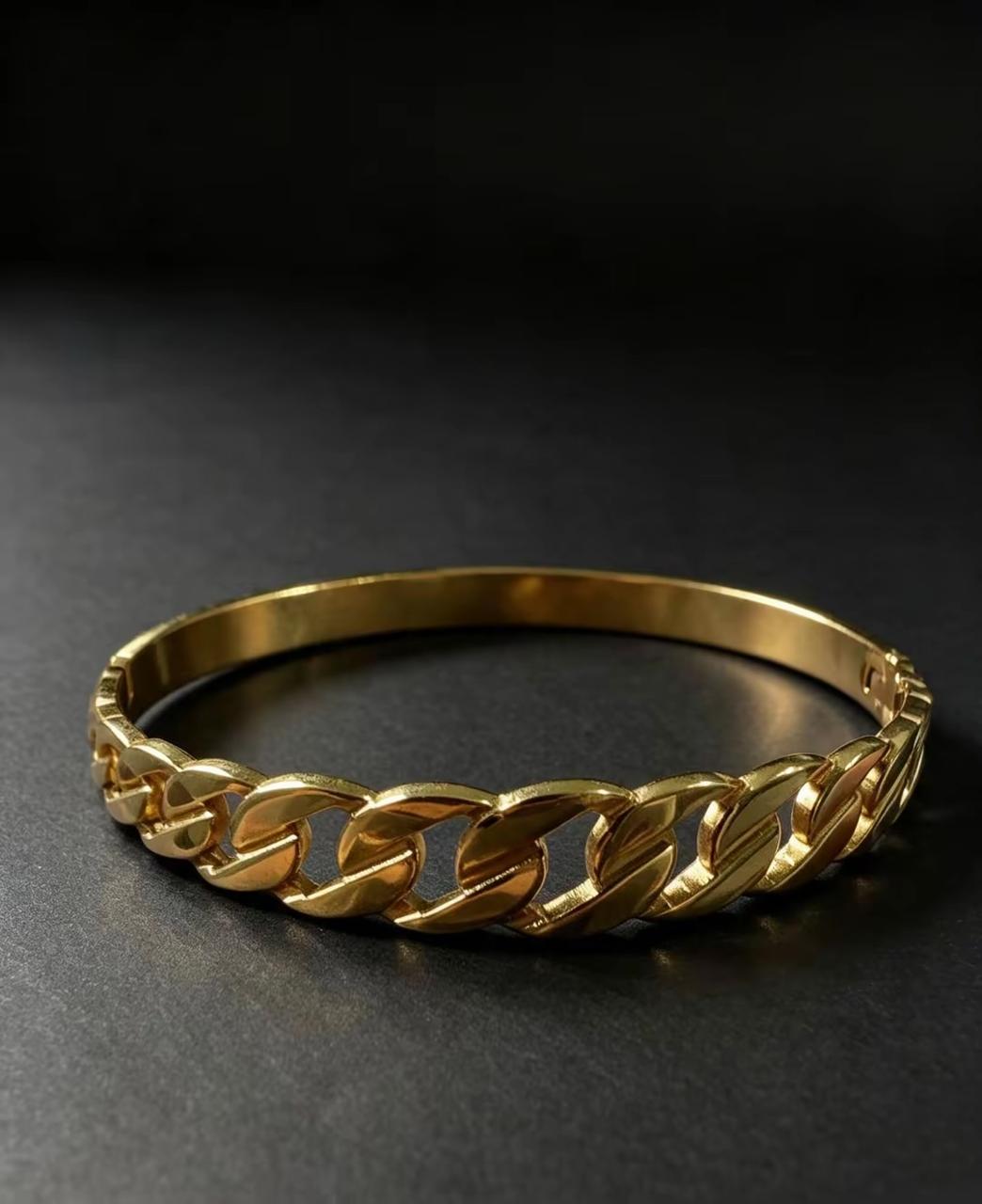 Bracelete - Corrente Cubana - Dourado